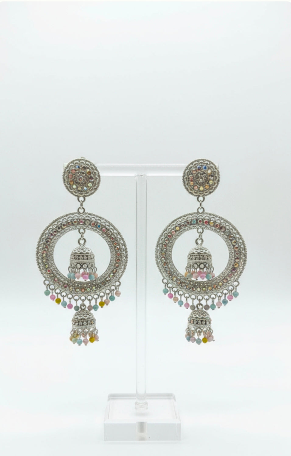 Jhumka earrings or Chandbali earrings.