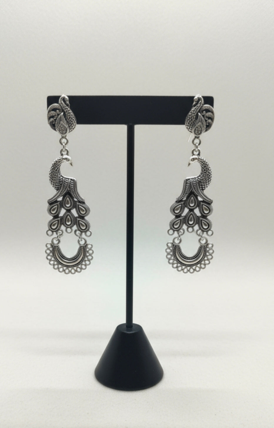 Peacock silver Earrings for woman